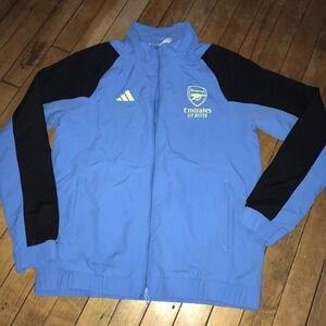 Arsenal Futbol Club Womens Large Blue Adidas FullZip Track Jacket